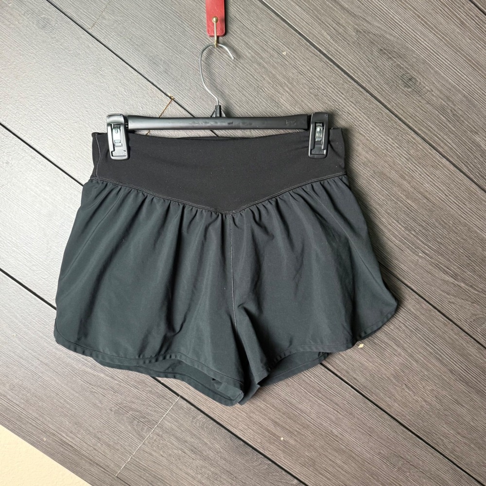 Athletic High-Waist Black Women's Running Shorts